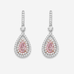 1.50ct Pink Pear Diamond Earrings