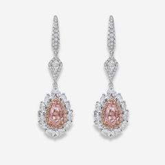 4.32ct Faint Pink Diamond Drop Earrings