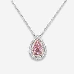 1ct Light Pink Pear Diamond Pendant