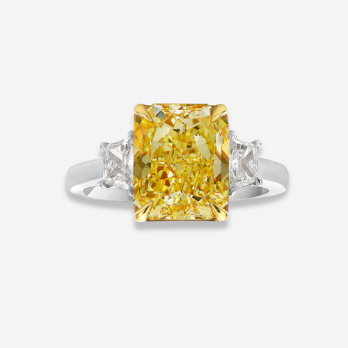 4.01ct Fancy Intense Yellow Diamond Ring