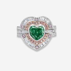 2ct Fancy Intense Green Heart Diamond Ring