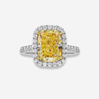 5ct Light Yellow Cushion Diamond Ring