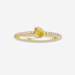 Yellow Heart Diamond Stackable Ring