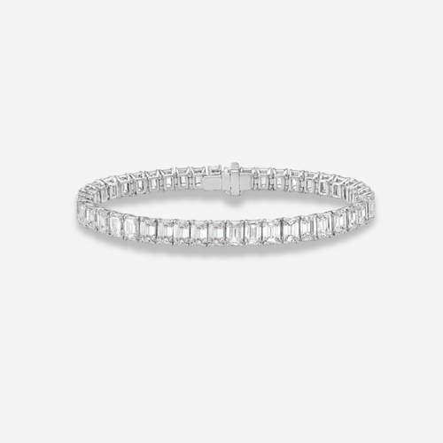 13.18ct White Emerald Diamond Bracelet