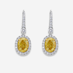 6ct Fancy Light Yellow Diamond Drop Earrings
