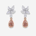3.91ct Pink Pear Diamond Drop Earrings