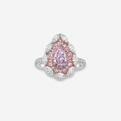 1.03ct Light Pink Pear Diamond Engagement Ring