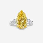 4ct Fancy Light Yellow Pear Diamond Engagement Ring