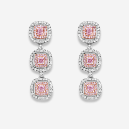 2.5ct Pink Diamond Drop Earrings