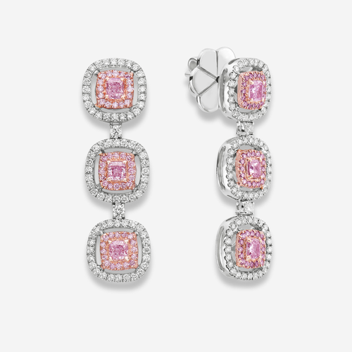 2.5ct Pink Diamond Drop Earrings