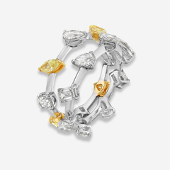 Mixed Yellow and White Diamond Eternity Ring