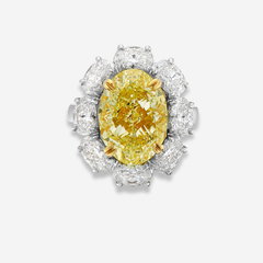 7.10ct Fancy Light Yellow Diamond Ring
