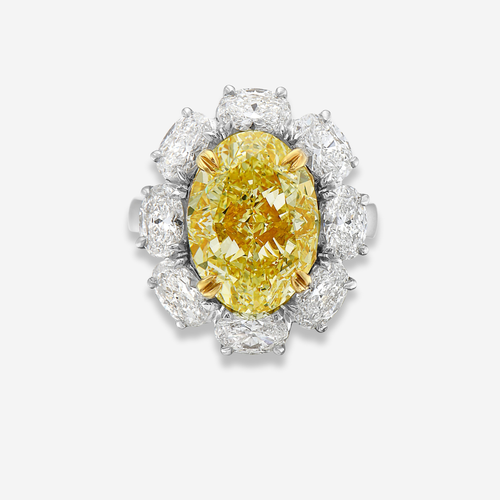 7.10ct Fancy Light Yellow Diamond Ring