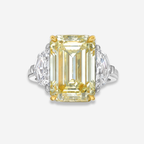 5 Carat Yellow Emerald Diamond Engagement Ring