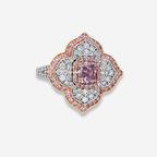 Pink Radiant Diamond Flower Ring