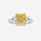 3.96ct Fancy Yellow Radiant Diamond Engagement Ring