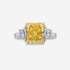 4.31ct Fancy Yellow Radiant Diamond Engagement Ring