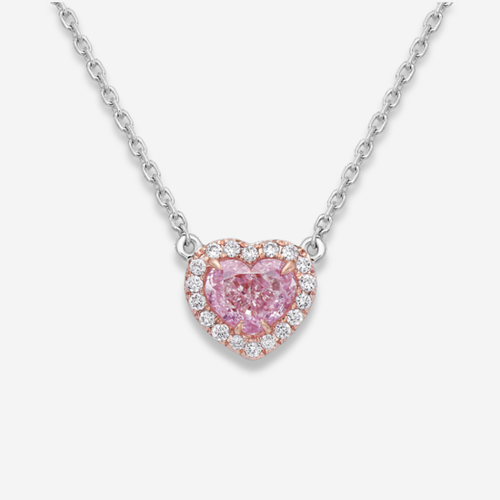 0.70ct Faint Pink Heart Diamond Pendant
