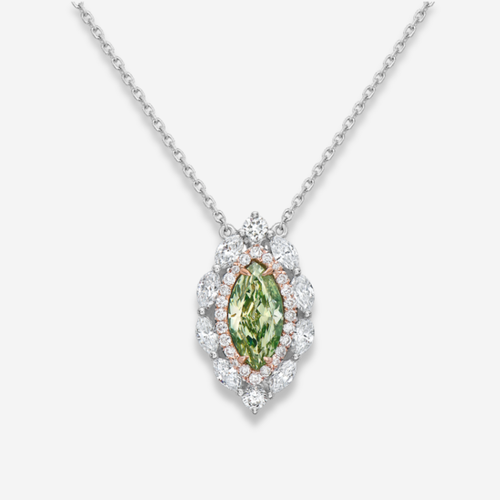1ct Green Marquise Diamond Pendant