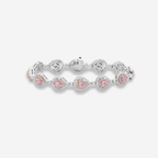 4ct Pink Pear Diamond Halo Bracelet