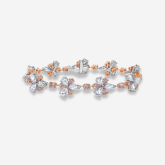 10ct Fancy Pink & White Diamond Floral Bracelet