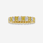 Alternating Fancy Yellow and White Radiant Diamond Eternity Band