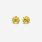 Fancy Intense and Vivid Yellow Round Diamond Studs