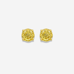 Fancy Intense and Vivid Yellow Round Diamond Studs