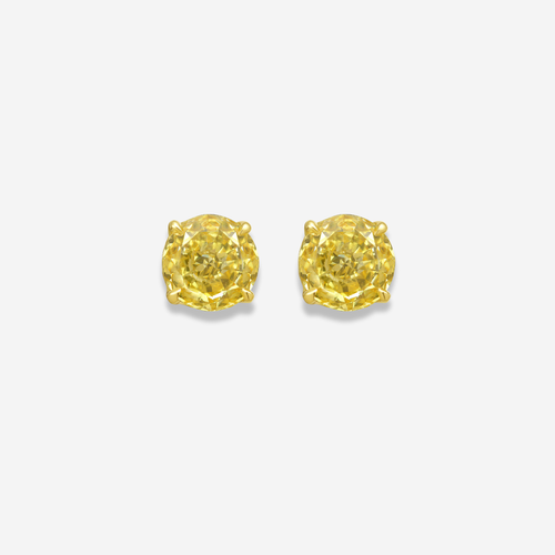 Fancy Intense and Vivid Yellow Round Diamond Studs
