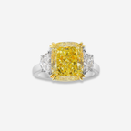 10ct Fancy Light Yellow Cushion Diamond Engagement Ring