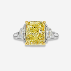 3ct Elongated Cushion Yellow Diamond Engagement Ring