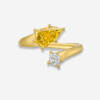 Vivid Yellow Kite Diamond Spiral Ring