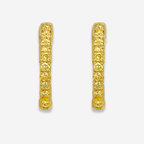 1 Carat Yellow Round Diamond Mini Hoop Earrings