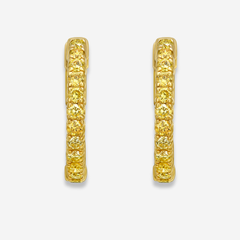 1 Carat Yellow Round Diamond Mini Hoop Earrings