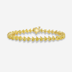 Yellow Heart Diamond Tennis Bracelet