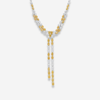 Yellow and White Diamond Double Lariat Necklace