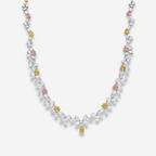 Pink, Yellow, and White Diamond Necklace