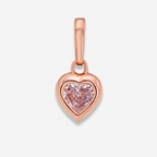 Pink Heart Shape Diamond Charm