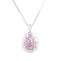 2 Carat Pink Pear Diamond Cocktail Ring and Pendant