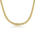 fancy yellow emerlad cut diamond riviera necklace