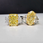 3ct Fancy Light Yellow Oval Three Stone Diamond Ring, a canary oval diamond!