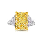 GIA certified radiant yellow diamond ring.