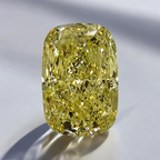 Vivid yellow elongated cushion-cut diamond GIA certified .