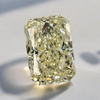 Light yellow radiant cut diamond with VS1 clarity, excellent cut, GIA certified.