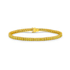 Fancy yellow diamond elongated radiant cut bracelet. Cushion diamond bracelet. radiant tennis bracelet. Yellow diamond jewelry. Yellow tennis bracelet. Natural yellow diamond jewelry.