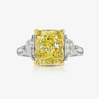 3 Carat Radiant  Cut Yellow Diamond Engagement Ring