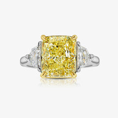 3 Carat Radiant  Cut Yellow Diamond Engagement Ring