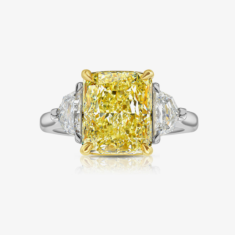 3 Carat Radiant  Cut Yellow Diamond Engagement Ring