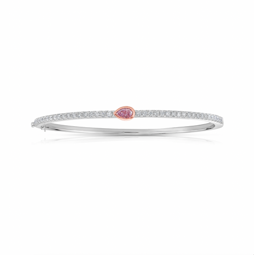 GIA certified fancy light pink bangle bracelet.