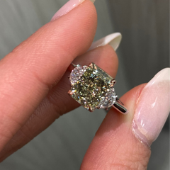 3ct Greenish Yellow Diamond Engagement Ring